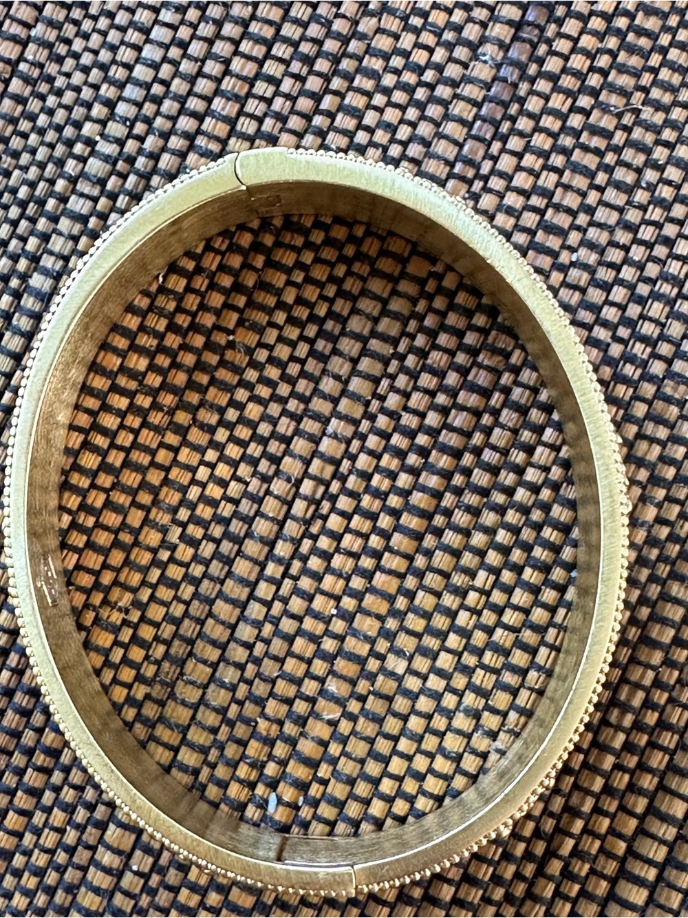 JV Boutique Gold Textured Hinged Bangle Bracelet